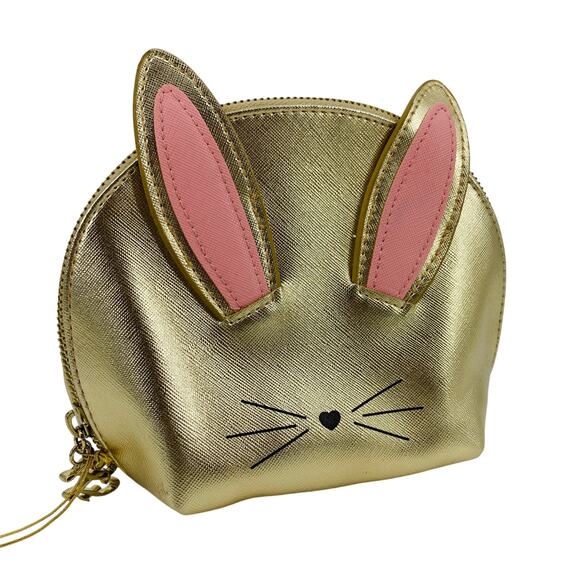 Too Faced Gold Rabbit Makeup Case Pouch - Picture 1 of 3